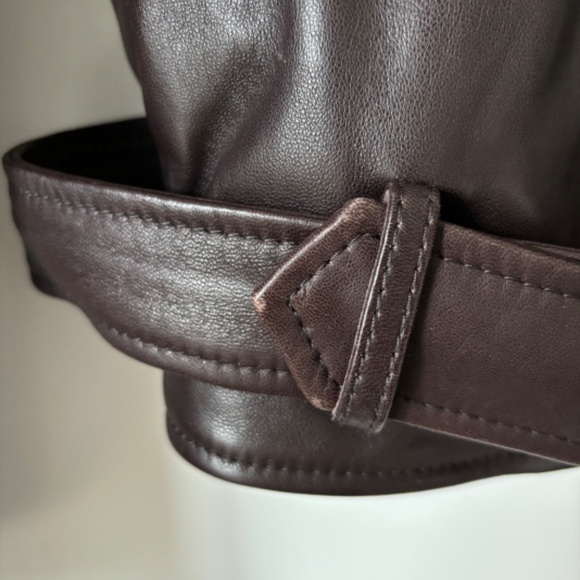 All Saints Balfern brown/burgundy leather moto - Picture 3 of 9